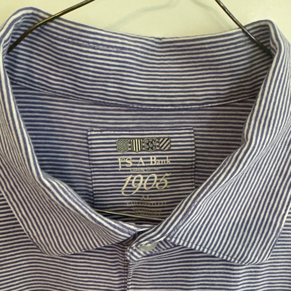 Jos. A. Bank Men's Classic Blue and White Striped Shirt